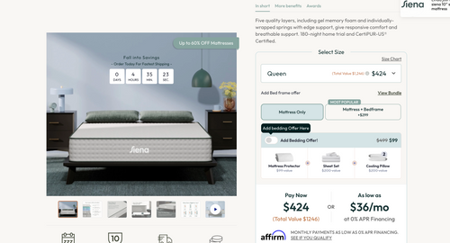 Sienna 10in Hybrid Plush Mattress - Queen