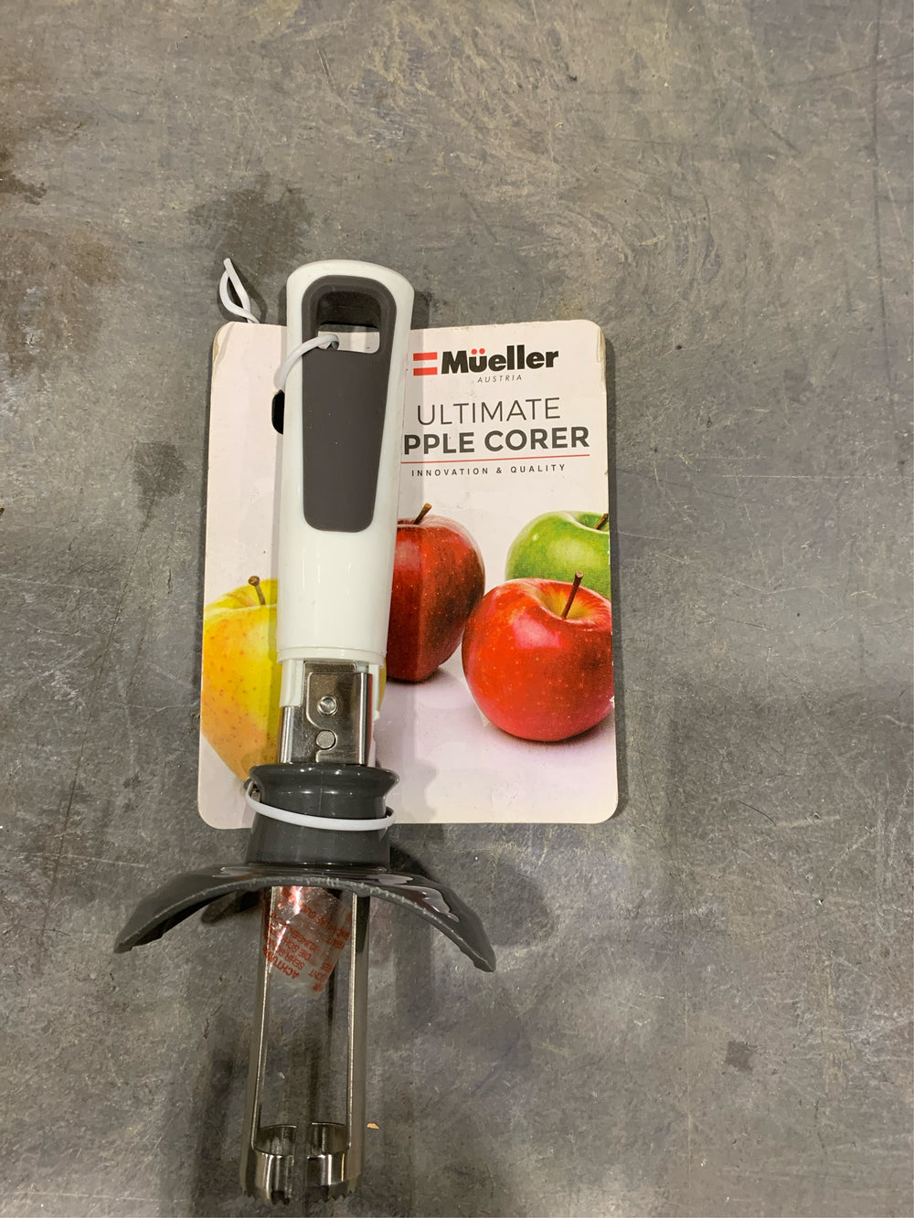Mueller Premium Apple Corer - Easy to Use and Durable Core Remover for Pears, Bell Peppers, Fuji, Honeycrisp, Gala and Pink Lady Apples even Cupcakes   Surgical Stainless with Safety Guard -B13-1328