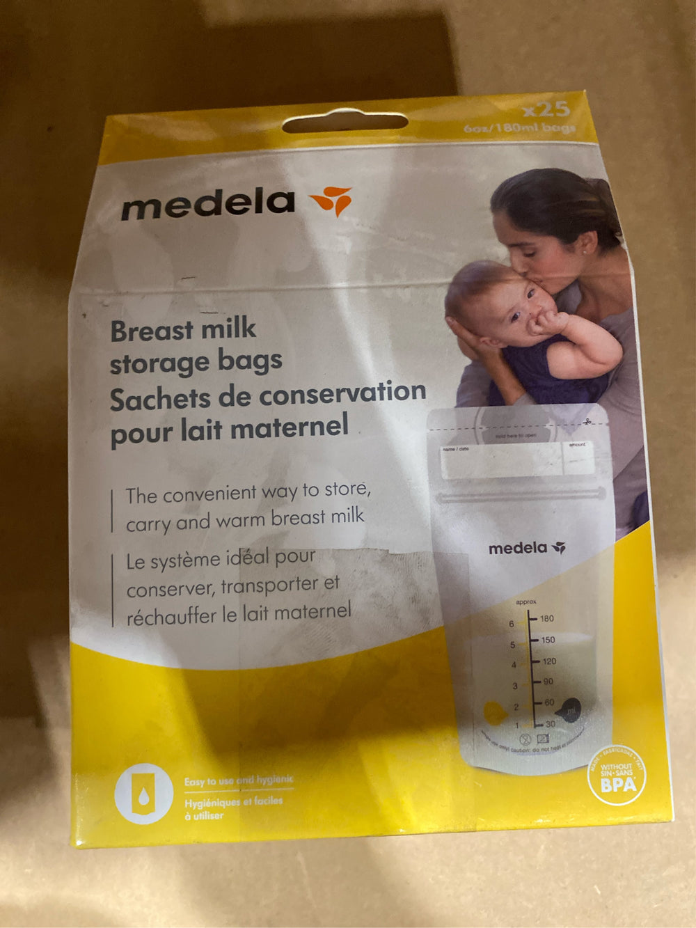 (Lot of 2) Medela Breast Milk Storage Bags, 6oz/180ml, Clear with Measurements, 68060, 25 Count - K5 - 1478