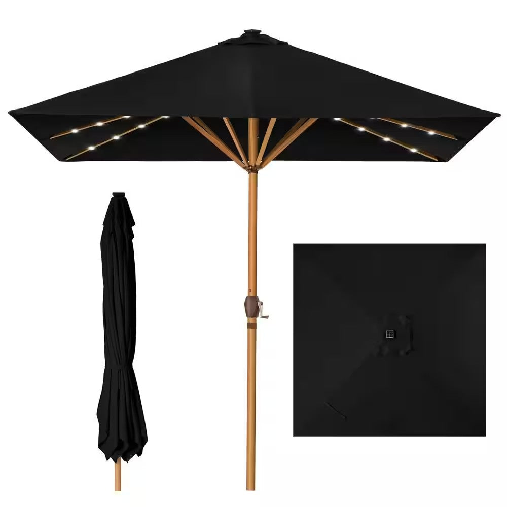 9 ft. Steel Market Patio Umbrella in Black - F2 - 1999