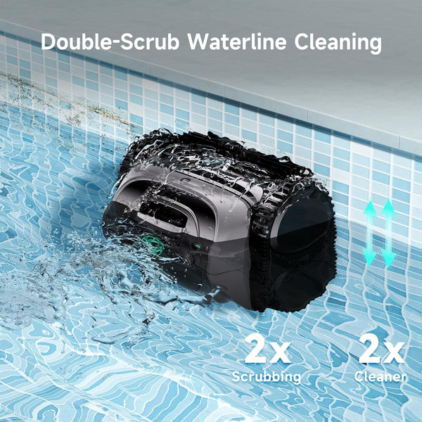 WYBOT C1 Cordless Robotic Pool Vacuum for Inground Pools, Above Ground Pool Cleaner 4-in-1 Wall & Waterline Cleaning Up to 1,614sq.ft, 150mins Smart Navigation, App Support - 1922