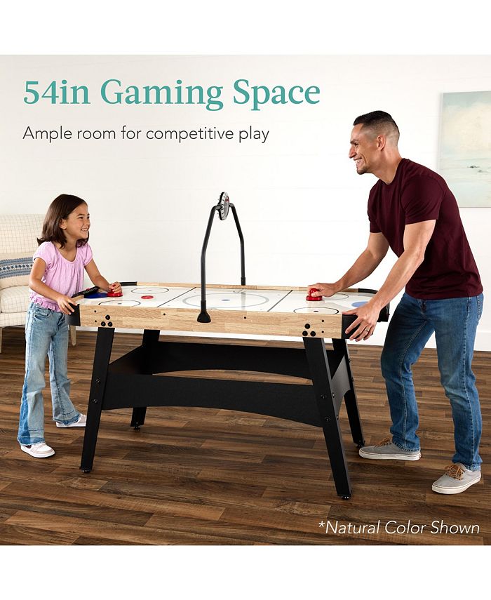 Best Choice Products 54in MDF Air Hockey Game Table w/ LED Lights, Scoreboard, Powerful Motor - Brown - No Size - H6 - 1