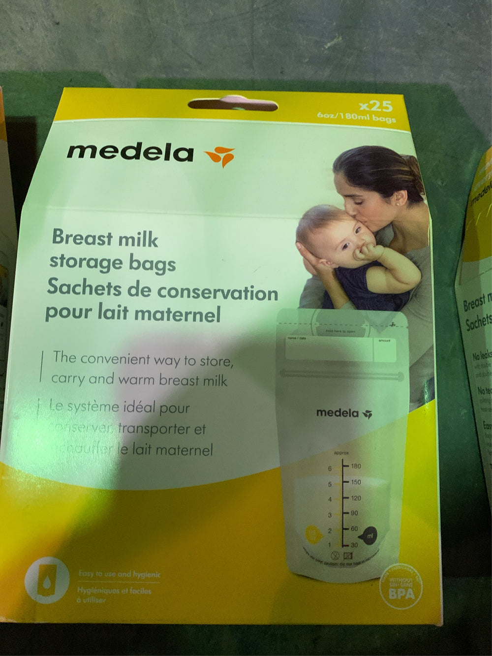 (Lot of 2) Medela Breast Milk Storage Bags, 6oz/180ml, Clear with Measurements, 68060, 25 Count - B7 - 1567 -K8-0095