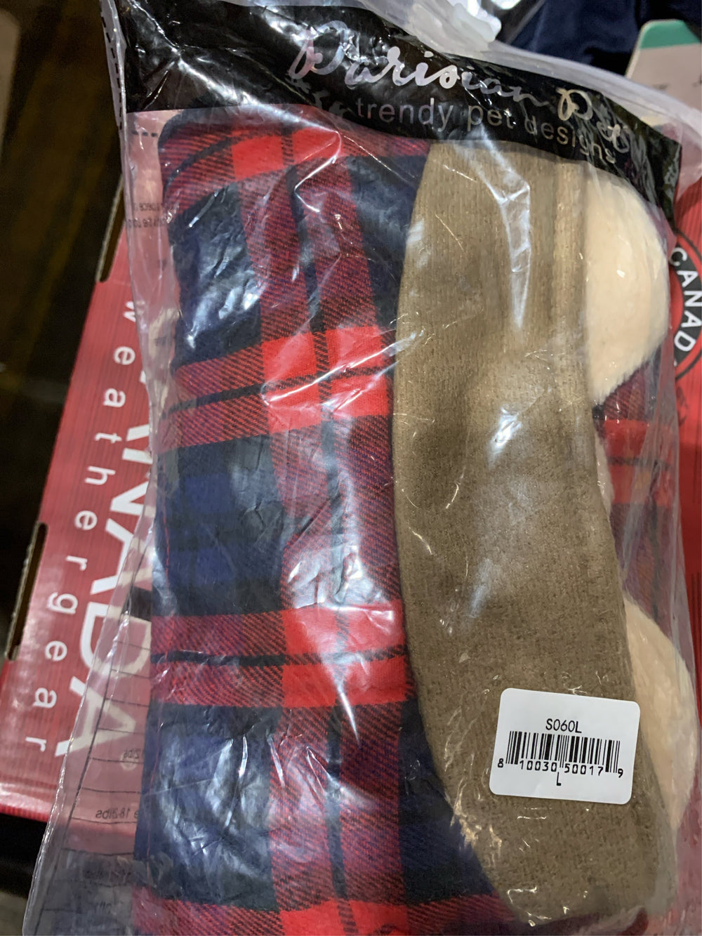 Parisian Pet Scottish Jacket Red Plaid - Red - L -E10-0197
