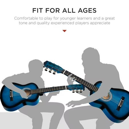 Best Choice Products Walmart Exclusive 38in Beginner Acoustic Guitar Starter Kit w/ Gig Bag, Strap, Extra Strings - Walmart Blue - F10 - 1068
