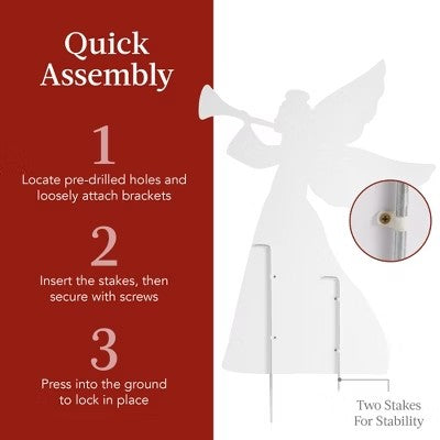 Best Choice Products 3ft Set of 2 Christmas Angel Yard Decorations w/ Weather-Resistant PVC, 4 Stakes - H9 - 1151