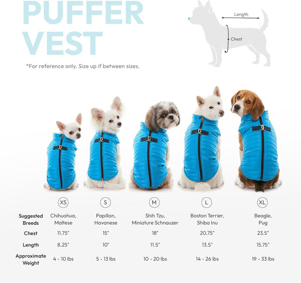 Gooby Puffer Vest Dog Jacket - Pink, X-Small - Ultra Thin Zip Up Wind Breaker with Dual D Ring Leash Water Resistant for Small to Medium Dogs -G10-1939