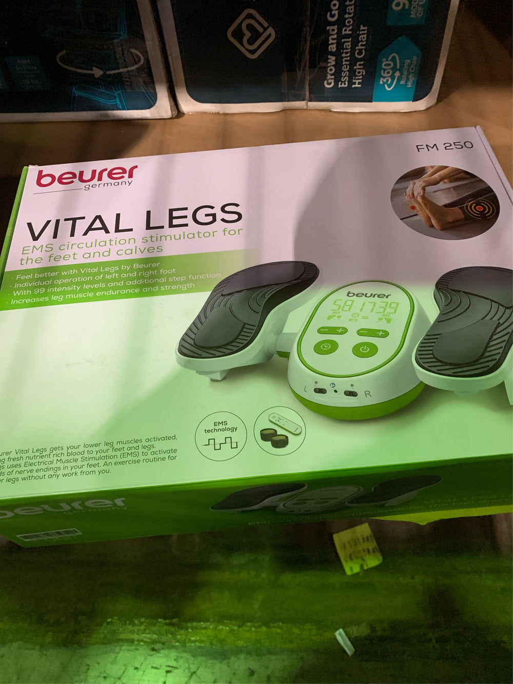 Beurer Vital Legs EMS Booster for Circulation on Feet & Calves, Reduces Swelling & Cramps, FM250 - J6-0235 -J7-0236