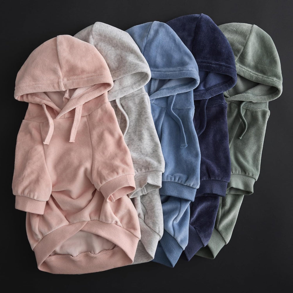 Pet Passion Cooper II Organic Cotton Velour Dog Hoodie Pet Coat for Small, Medium and Large Dogs, Navy, Large - F13 - 227