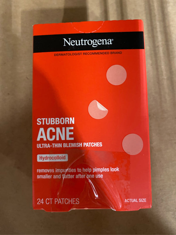 (Lot of 2) Neutrogena Stubborn Acne Patches - Ultra-Thin Hydrocolloid Spot Stickers - 24ct - K3 - 1443