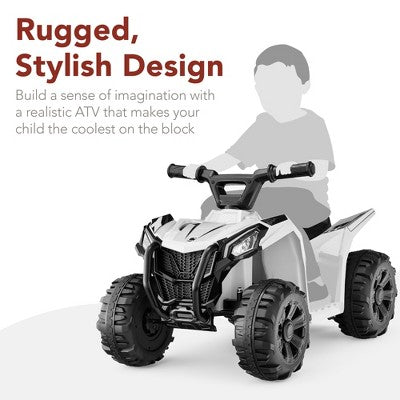 Best Choice Products 6V Kids Ride-On 4-Wheeler Quad ATV Car w/ 1.8mph Max Speed, Treaded Tires - white -K4-0046