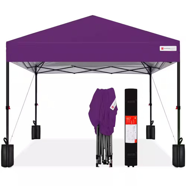 10 ft. x 10 ft. Amethyst Purple Easy Setup Pop Up Canopy Instant Portable Tent w/1-Button Push and Carry Case -C2-1016