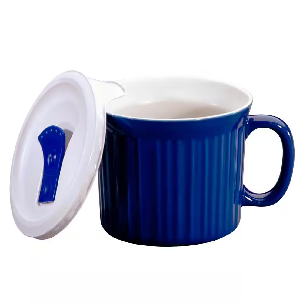 French White 20-Oz Blueberry Mug with Lid -C9 - 1253