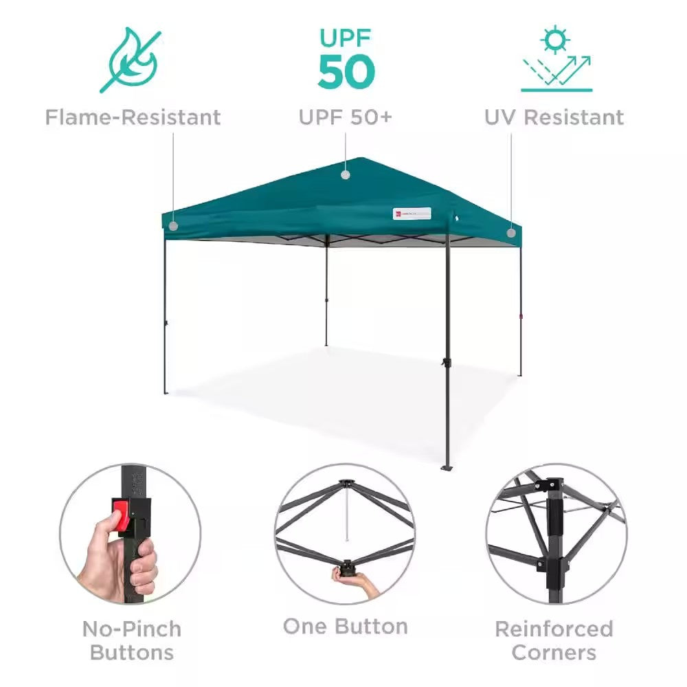 10 ft. x 10 ft. Cerulean Easy Setup Pop Up Canopy Instant Portable Tent w/1-Button Push and Carry Case - C3 - 1024