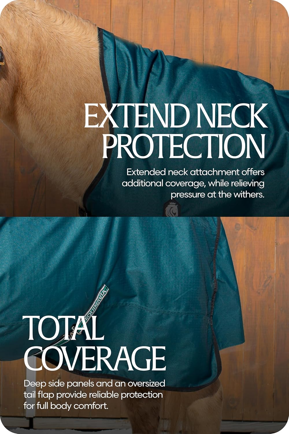 Equinavia Arktis Extended Neck Light Weight Turnout Blanket 100g - Deep Green - 78 in -A10-1258