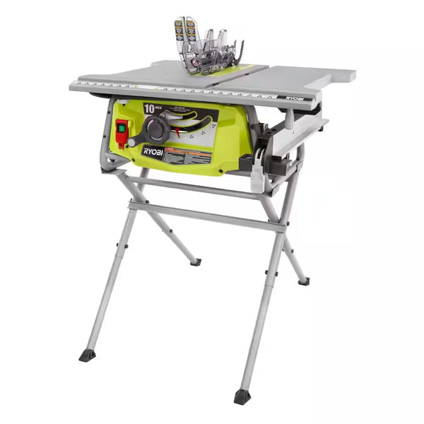 15 Amp 10 in. Compact Portable Jobsite Table Saw with Folding Stand L418 - Tested and Working