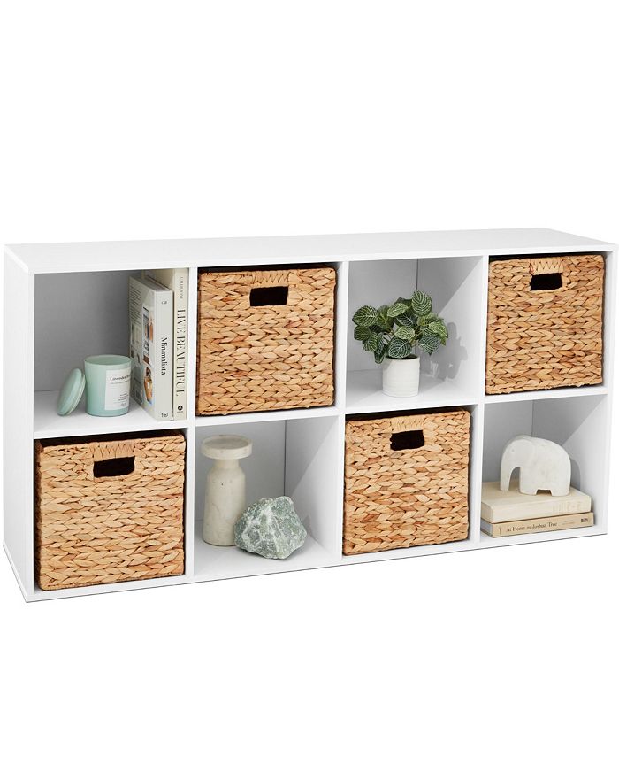 Best Choice Products 8-Cube Bookshelf, 11in Display Storage System, Organizer w/ Removable Back Panels - White B1706