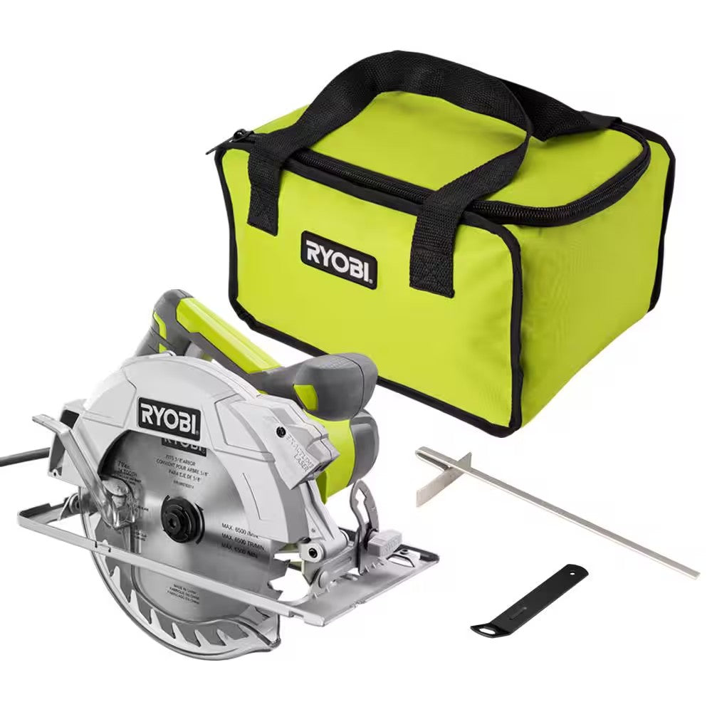 15 Amp Corded 7-1/4 in. Circular Saw with EXACTLINE Laser Alignment System, 24T Carbide Tipped Blade, Edge Guide and Bag 1046b