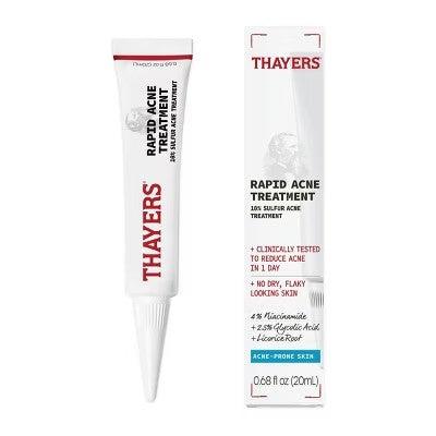 (Pack of 3) Thayers Rapid Acne Treatment with 10% Sulfur, Sulfur Acne Treatment with Niacinamide and Glycolic Acid, Soothing and Non-Stripping Skin Care, 0.5 Fl Oz - F6 - 1209