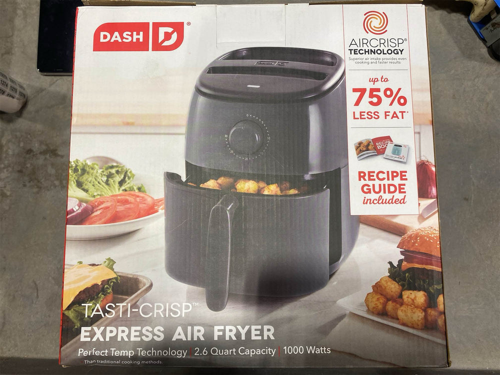 Dash Tasti-Crisp  Air Fryer - AirCrisp  Technology - Compact Design with Adjustable Temperature Control - Nonstick Fry Basket & Auto Shut-Off Feature - 2.6 Quarts - Black - C9 - 1236