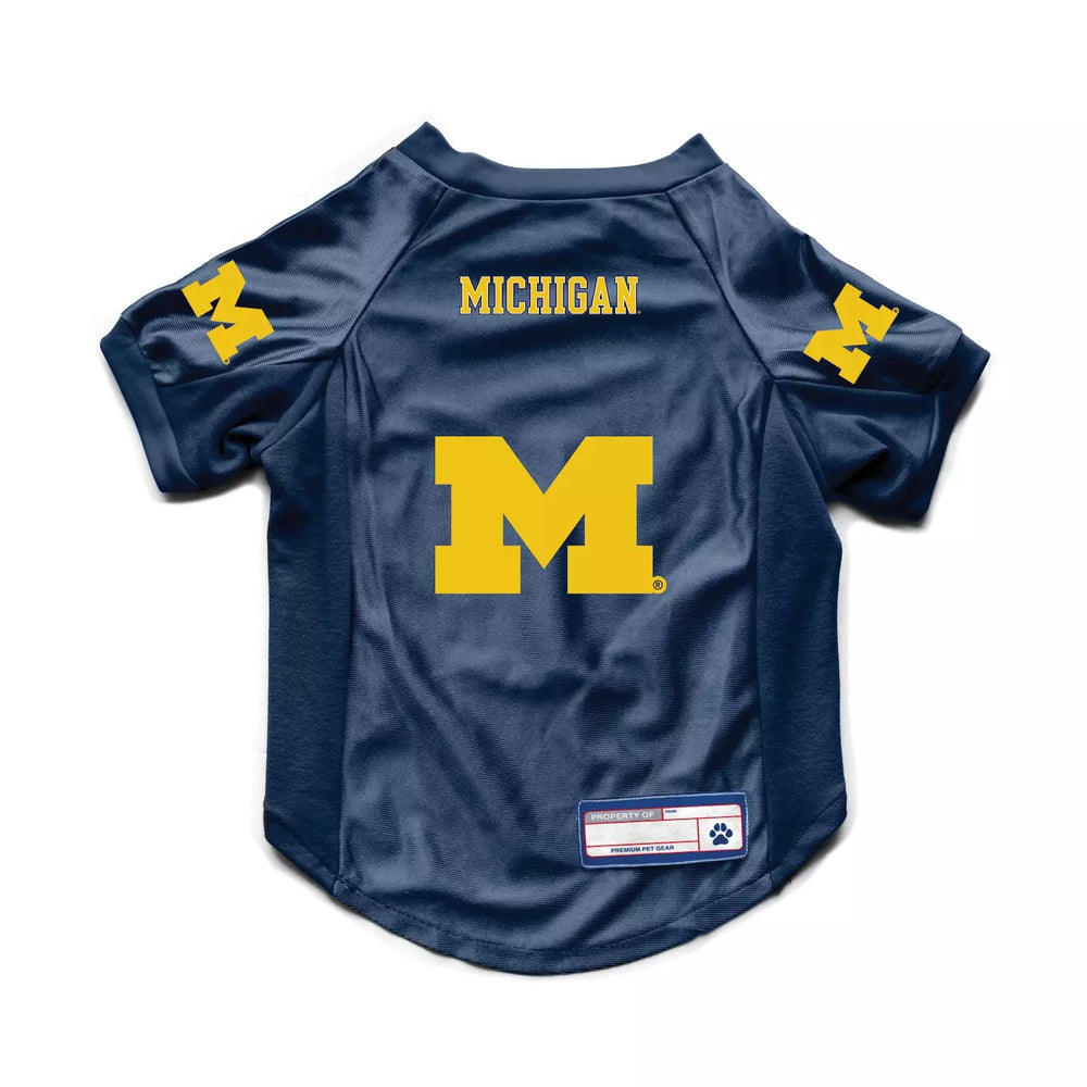 NCAA Michigan Wolverines Pet Stretch Jersey Size Large - F9 - 1896