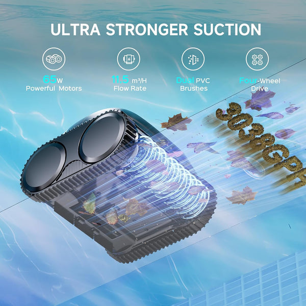 WYBOT C1 Cordless Robotic Pool Vacuum for Inground Pools, Above Ground Pool Cleaner 4-in-1 Wall & Waterline Cleaning Up to 1,614sq.ft, 150mins Smart Navigation, App Support - 1922