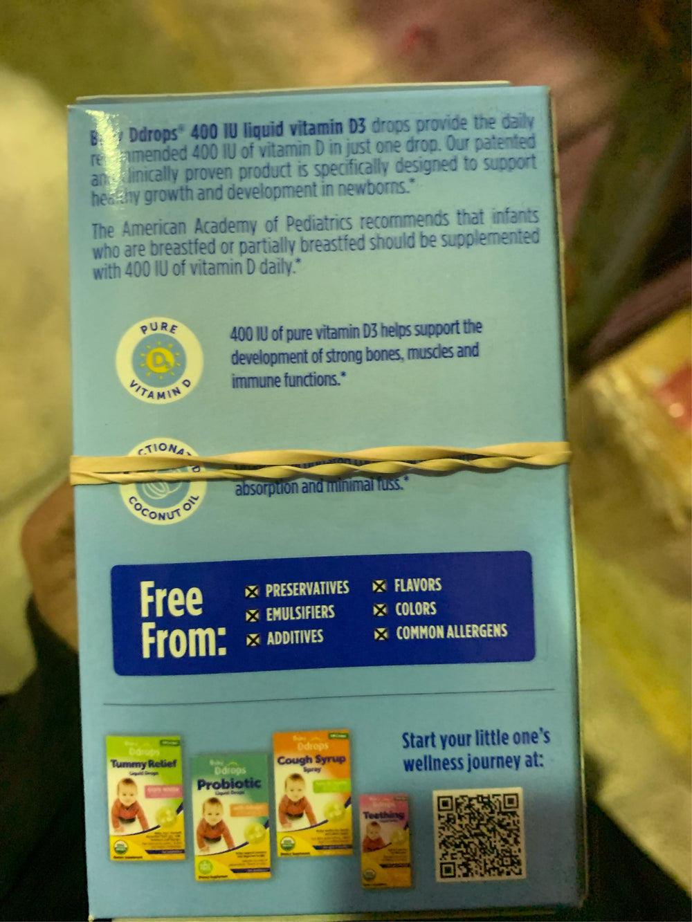 (Lot of 2) Ddrops Baby Vitamin D 400 IU Organic Liquid Drops - 0.06 fl oz - B7-0400 -B7-0403