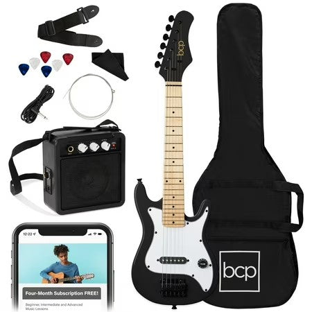 Best Choice Products Walmart Exclusive 30in Kids Electric Guitar Beginner Starter Kit w/ 5W Amplifier, Strap, Case - Walmart Black - A5 - 1430