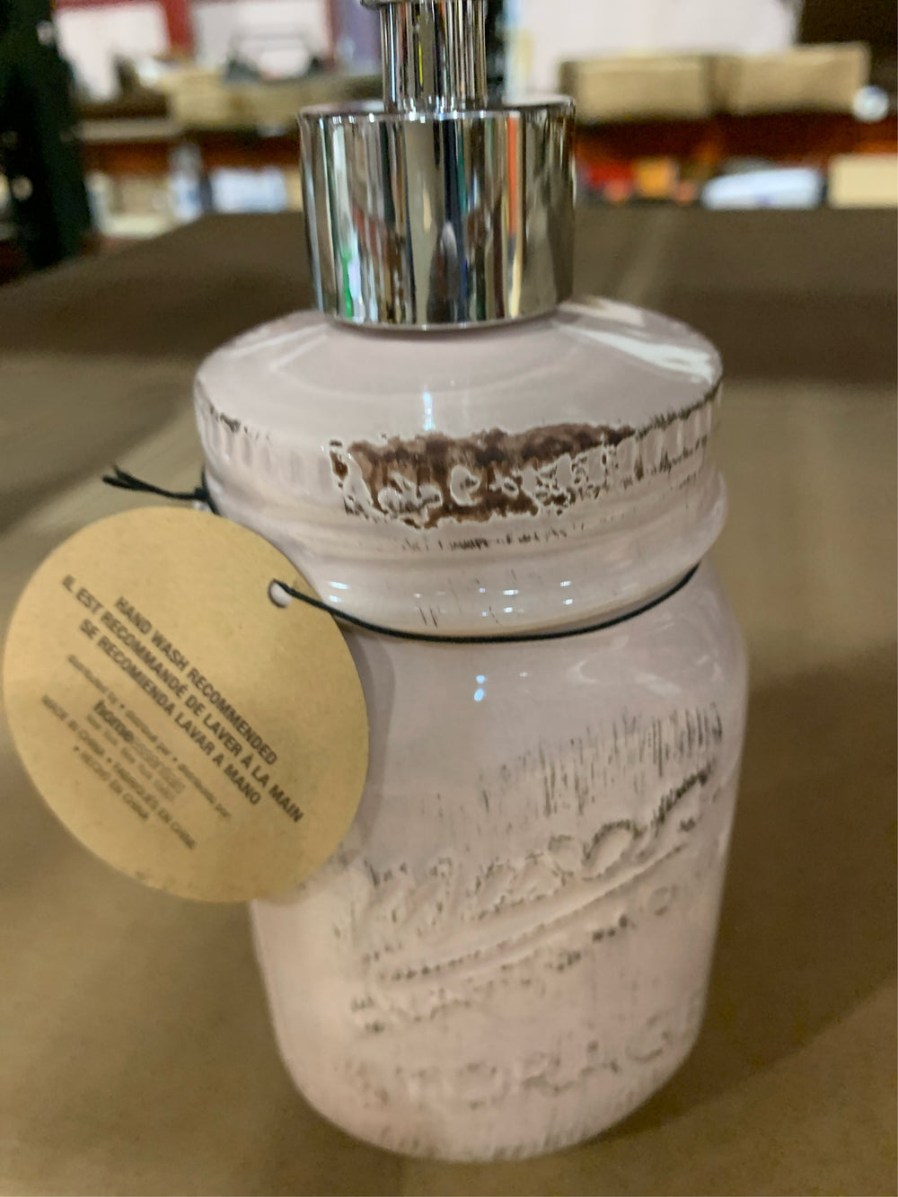 Home Essentials and Beyond Soap Dispensers - Blush 8" H Mason Jar Lotion Pump -L4-1502