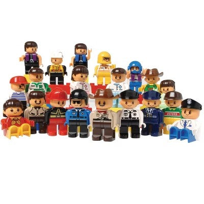 Cre8tive Minds People for Preschool Sized Building Blocks, Set of 20 -E10-0148