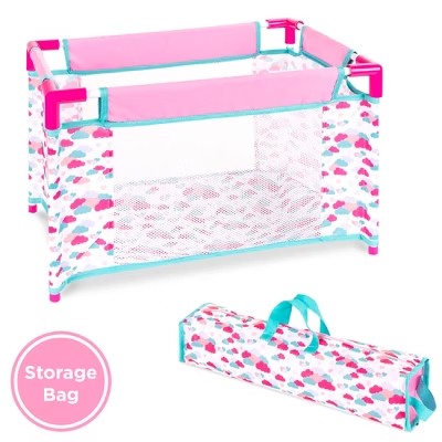 Best Choice Products Kids 15-Piece 13.5in Newborn Baby Doll Nursery Role Play Playset w/ Stroller, Cot, Bag, Accessories - C2 - 1007