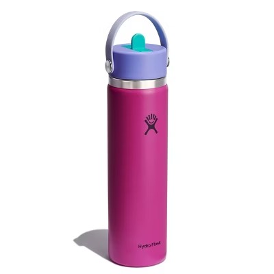 Hydro Flask 24oz Wide Mouth Flex Straw Water Bottle Holiday Punch: BPA-Free, Vacuum-Insulated, Leakproof, Dishwasher-Safe - A10 - 681