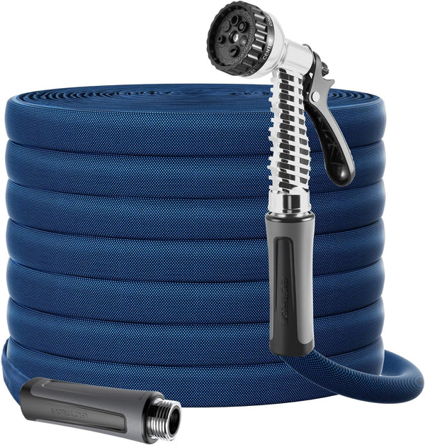 Gotron Garden Hose 50ft, Non-Expanding Lightweight Water Hose with 7 Function Nozzle & 360  Swivel Grip, Flexible, Kink-Free, Wear-Resistant, Leak-Proof, 3/4" Thickened Connector, Yard, Garden 1972