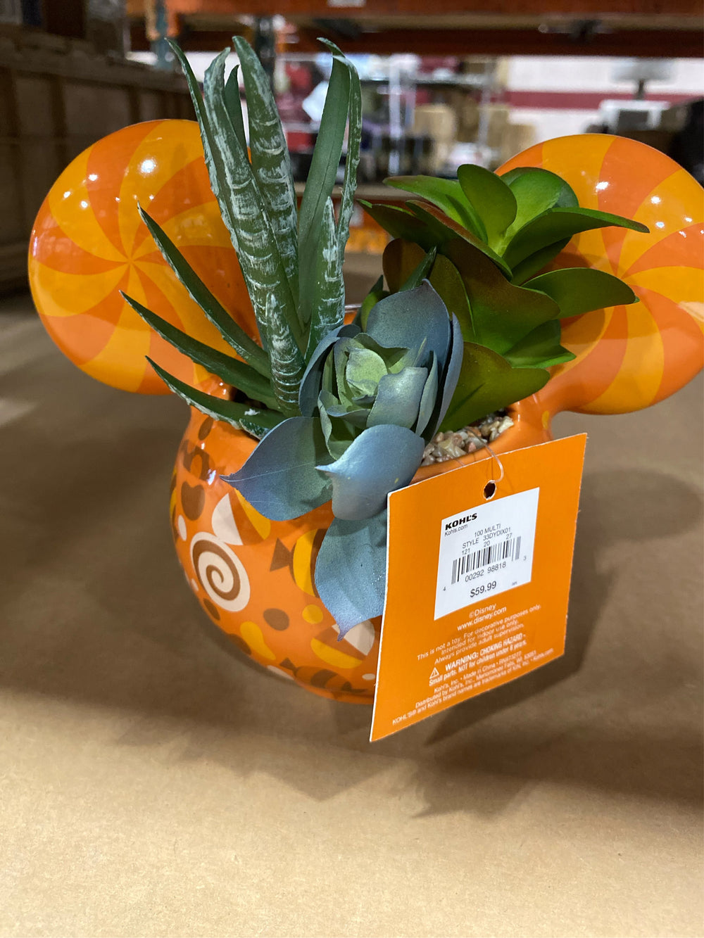 Disney's Mickey Mouse Faux Succulent Planter Table Decor by Celebrate Together  Halloween - K9 - 1639