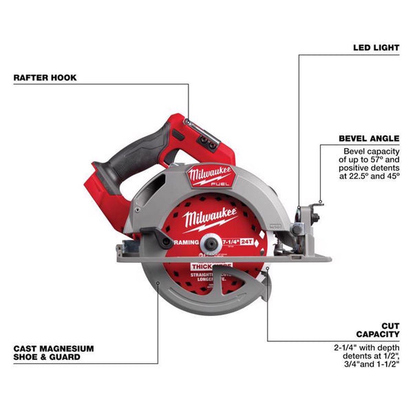 Milwaukee M18 FUEL M18 7-1/4 in. Cordless Brushless Circular Saw Tool Only 1784