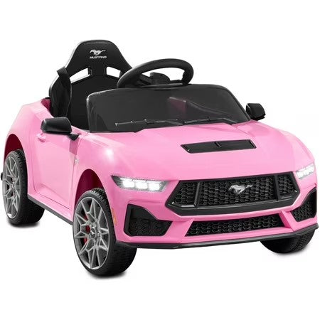 Best Choice Products Kids 12V Electric Ride-On Car Officially Licensed Ford Mustang w/ Remote, LED Lights - Pink - A6 - 1416