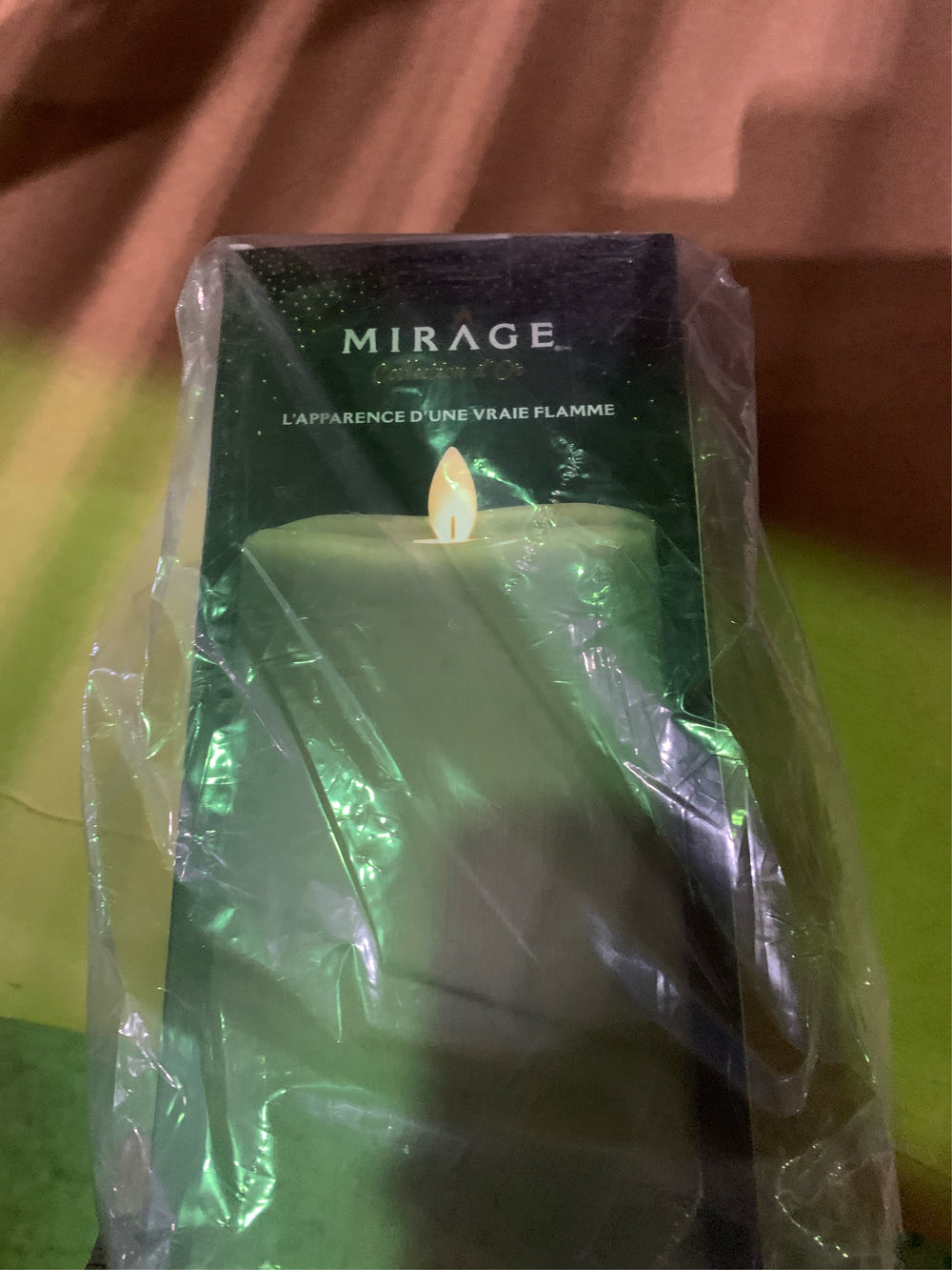 8 in. Green Wave Top Smooth LED Pillar Candle -K9-0110 -K9-0111