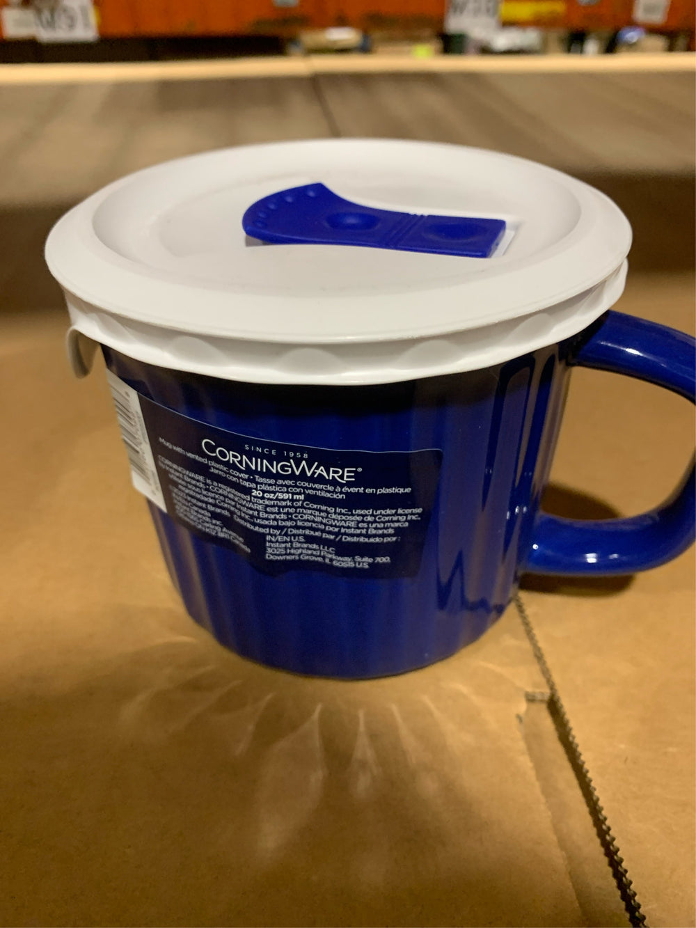 French White 20-Oz Blueberry Mug with Lid -F10-0144