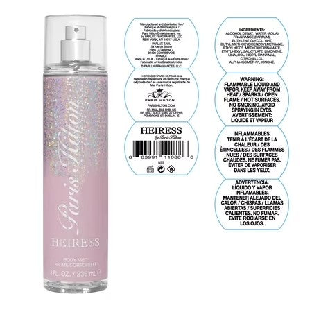 Paris Hilton Heiress Body Spray for Women, 8 fl oz -C6-1156