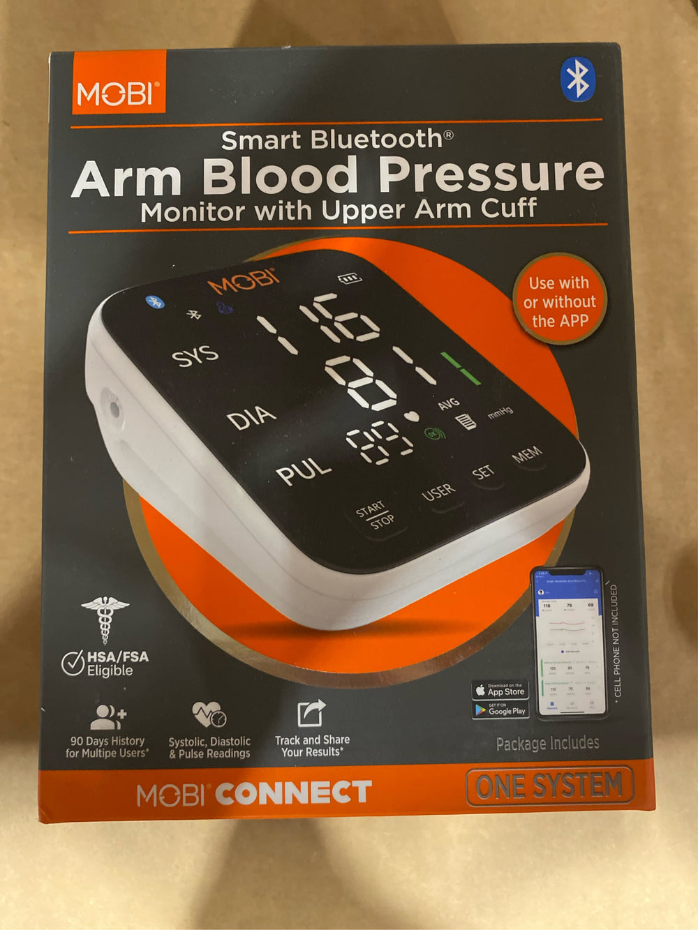 MOBI Connect Smart Bluetooth Upper Arm Blood Pressure Monitor Automatic Blood Pressure Machine - J8 - 1621