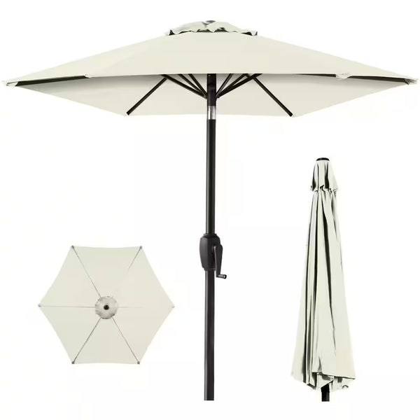 Ivory 7.5 ft. Outdoor Market Patio Umbrella with Crank and Tilt - K13 - 1933