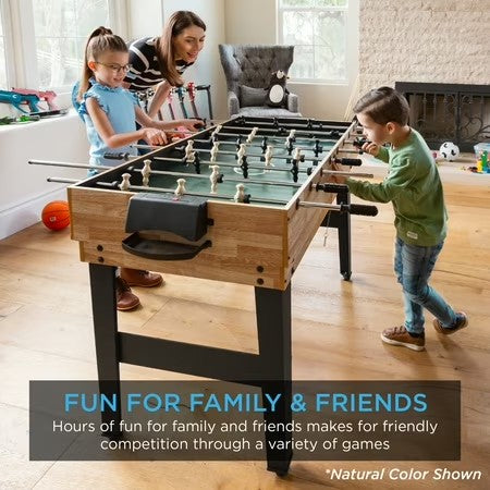 Best Choice Products 2x4ft 10-in-1 Combo Game Table Set w/ Hockey, Foosball, Pool, Shuffleboard, Ping Pong - Dark Wood - D3 - 1419