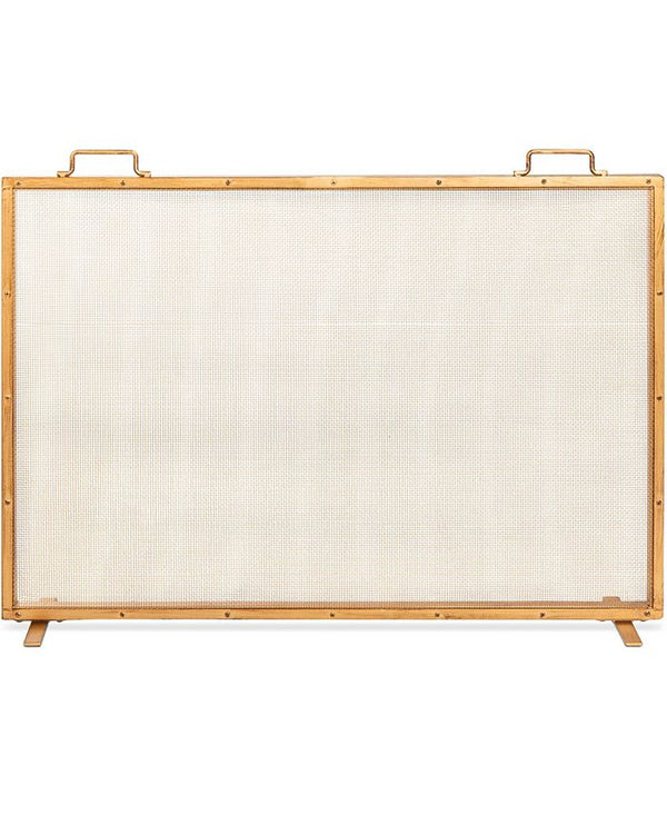 Best Choice Products 38x27in Single Panel Fireplace Screen Handcrafted Steel Mesh Spark Guard w/ Handles - Gold - NO SIZE 1834