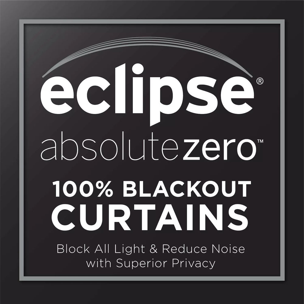 eclipse Kira Herringbone Absolute Zero 100% Blackout 1-Panel Window Curtain -C10-1271