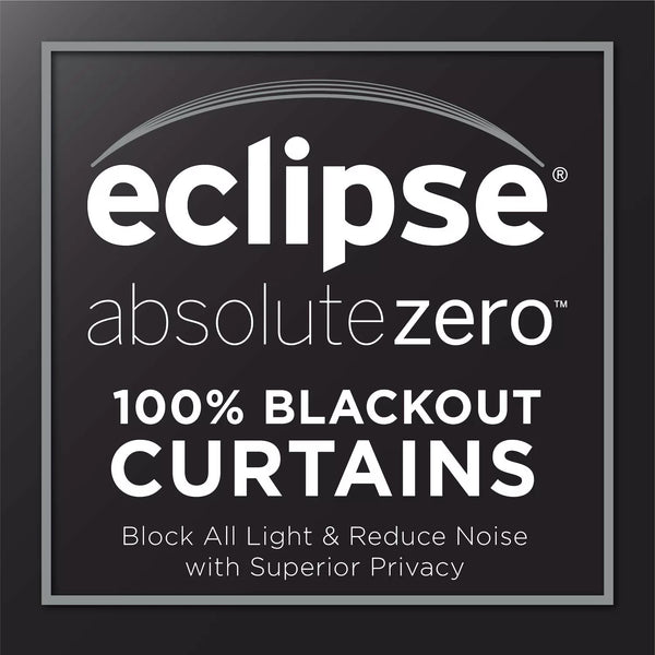 eclipse Kira Herringbone Absolute Zero 100% Blackout 1-Panel Window Curtain -C10-1271 -A11-1272