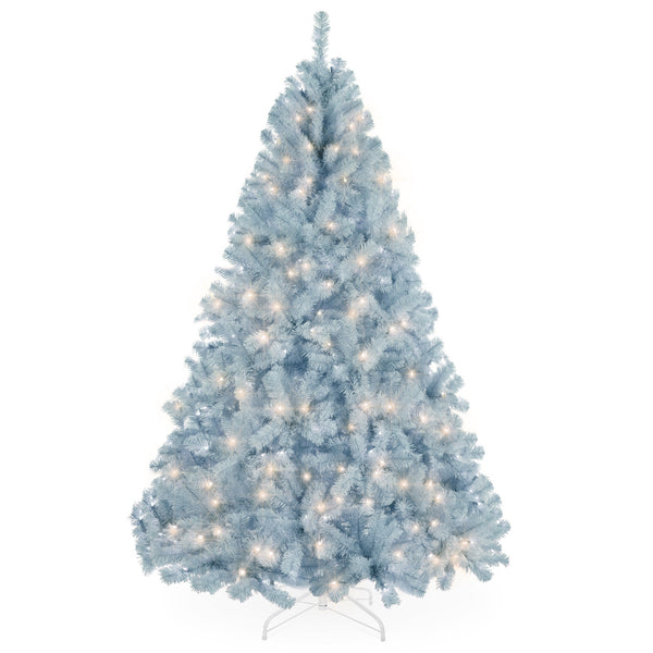 Pre-Lit Artificial Ice Blue Christmas Tree W/ Incandescent Lights - 9ft 1878
