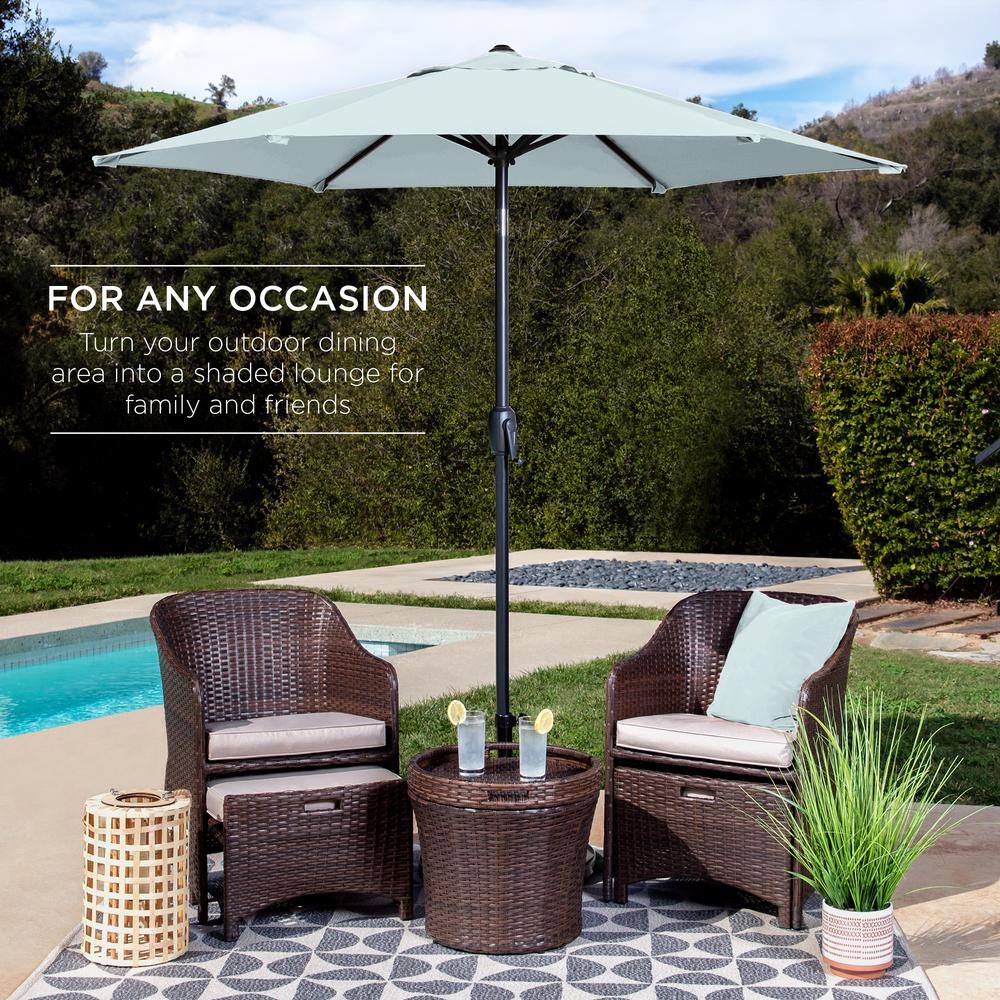 Baby Blue 7.5 ft. Outdoor Market Patio Umbrella with Crank and Tilt -L14-1916