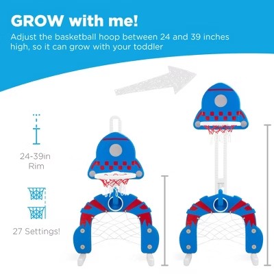 Best Choice Products 3-in-1 Toddler Basketball Hoop Sports Activity Center Grow With Me Play Set w/ Soccer, Ring Toss - A8 - 1460