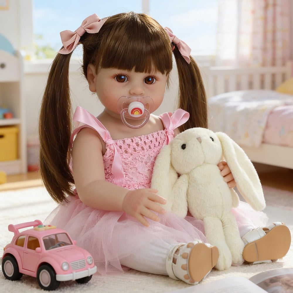 SCOM Lifelike Reborn Dolls Girl -20 Inch Realistic Baby Doll Newborn Baby Dolls Lifelike Baby Doll Silicone Toddler Clothes Gift Set for Age 3+ 1469