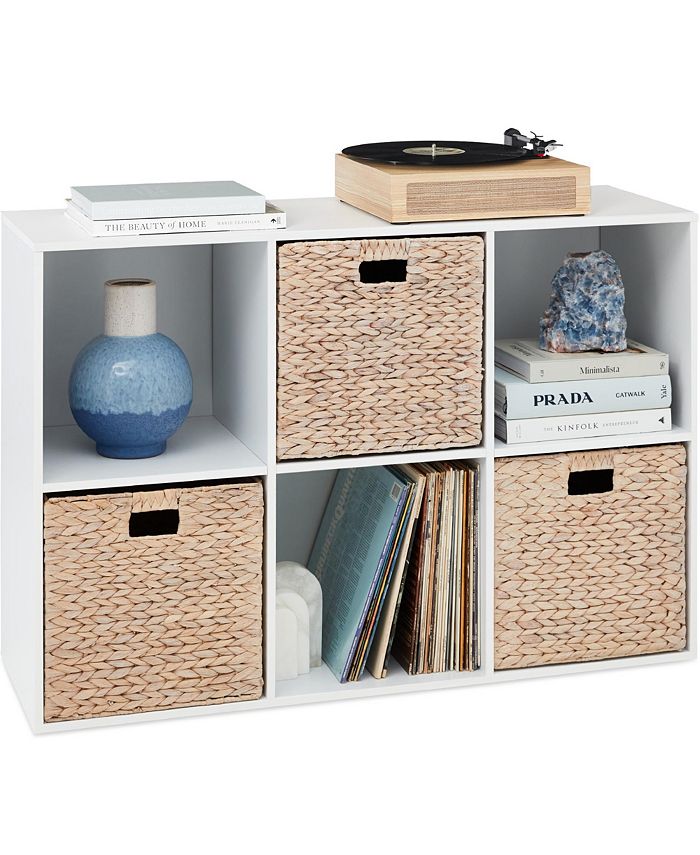 Best Choice Products 6-Cube Bookshelf, 13.5in Display Storage System, Organizer w/ Removable Back Panels - White -M6-0026
